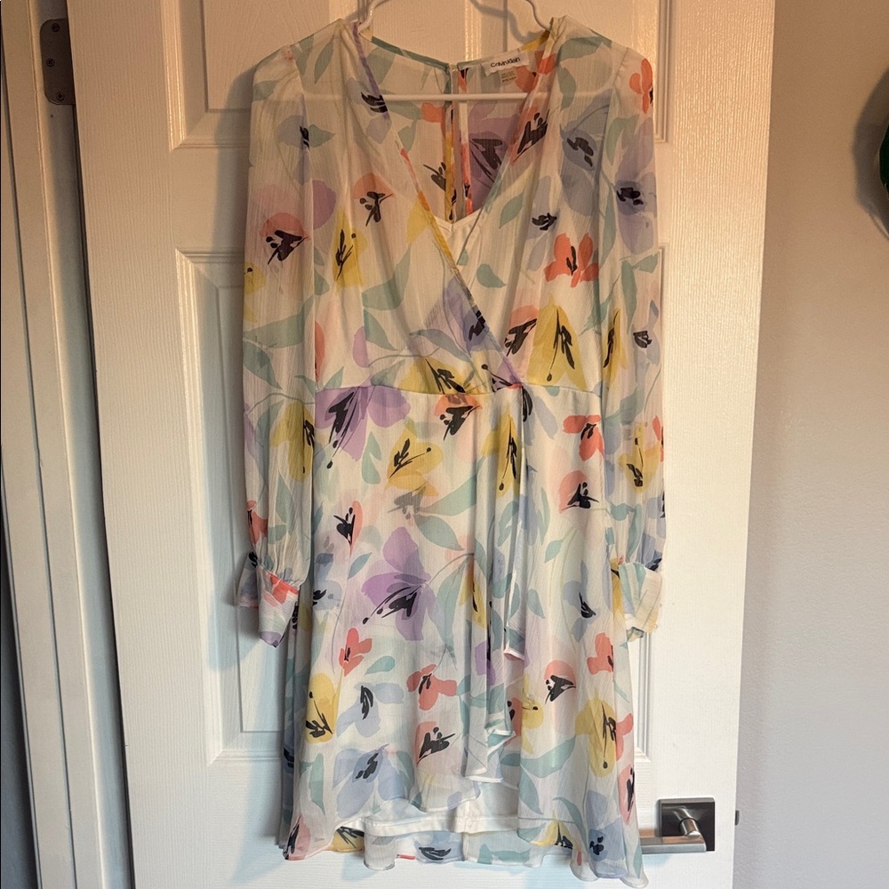 Flowy Floral Dress with Long Sleeves
